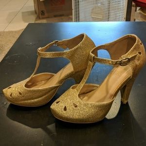 Glitter Gold Heels